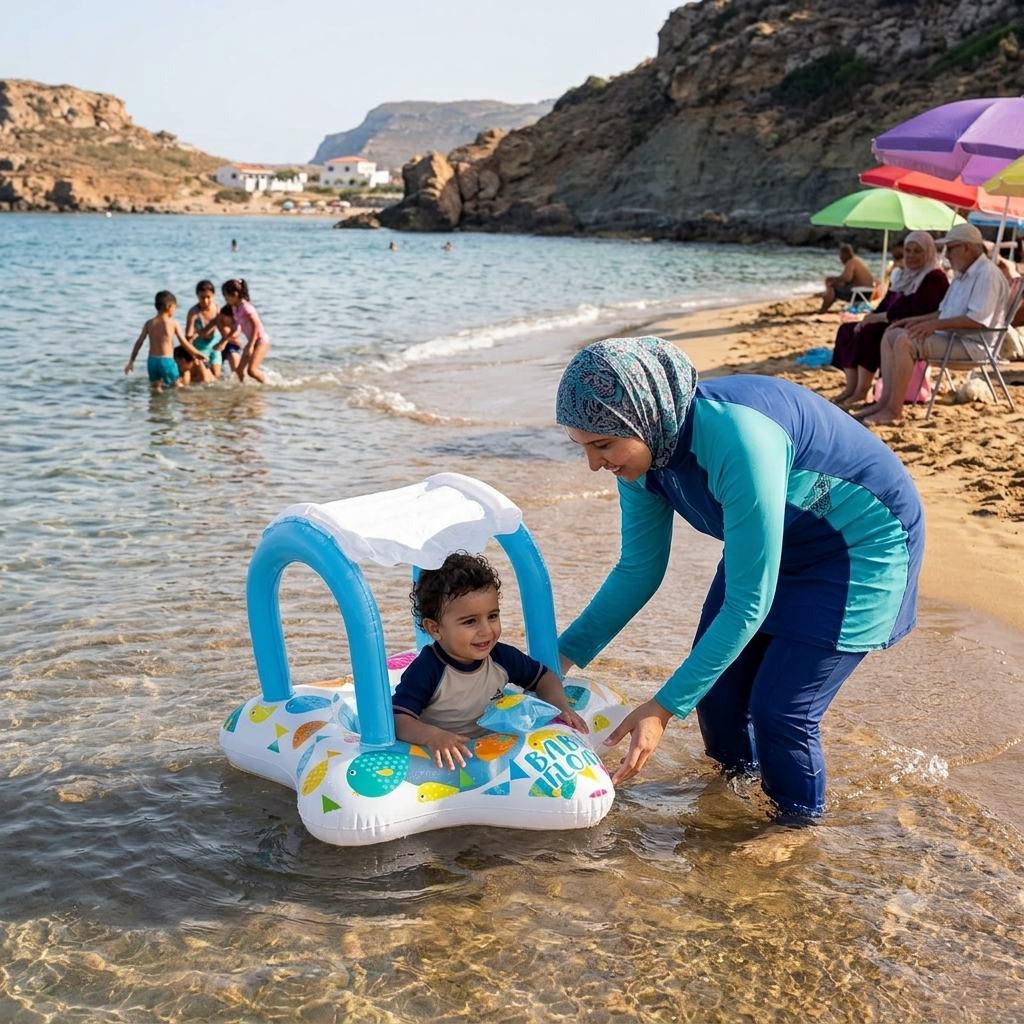 👶 أول تجربة مائية لصغيرك تستحق الأفضل! عوامة إنتكس بمظلة شمس — أمان وفرحة في نفس الوقت